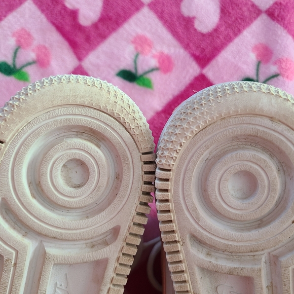 Peach and White Nike Air Force 1 Sneakers - Picture 8 of 9